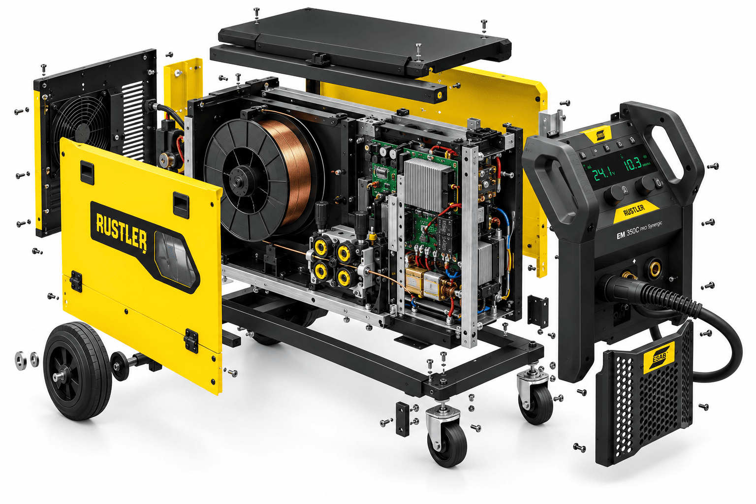 Poste à souder MIG/MAG ESAB Rustler EM 350C PRO Synergic